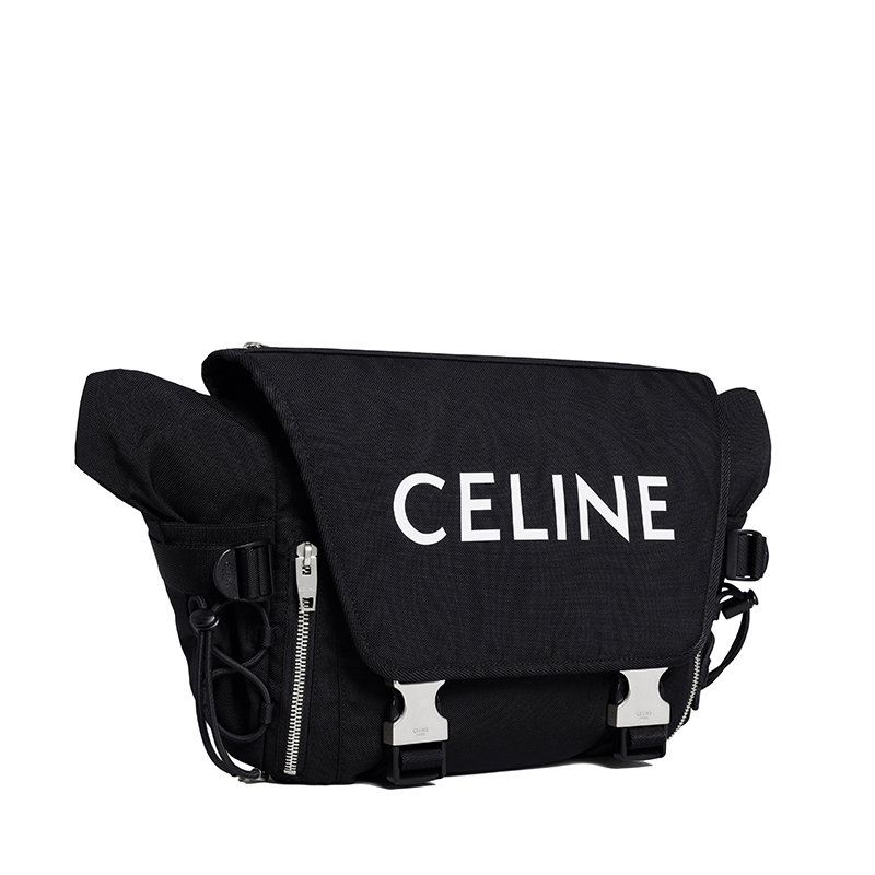 【预售3-7天】CELINE/赛琳 22春夏新款 男士中号白色CELINE印花黑色锦纶翻盖徒步斜挎单肩邮差包198692DMT.38SI商品第4张图片规格展示