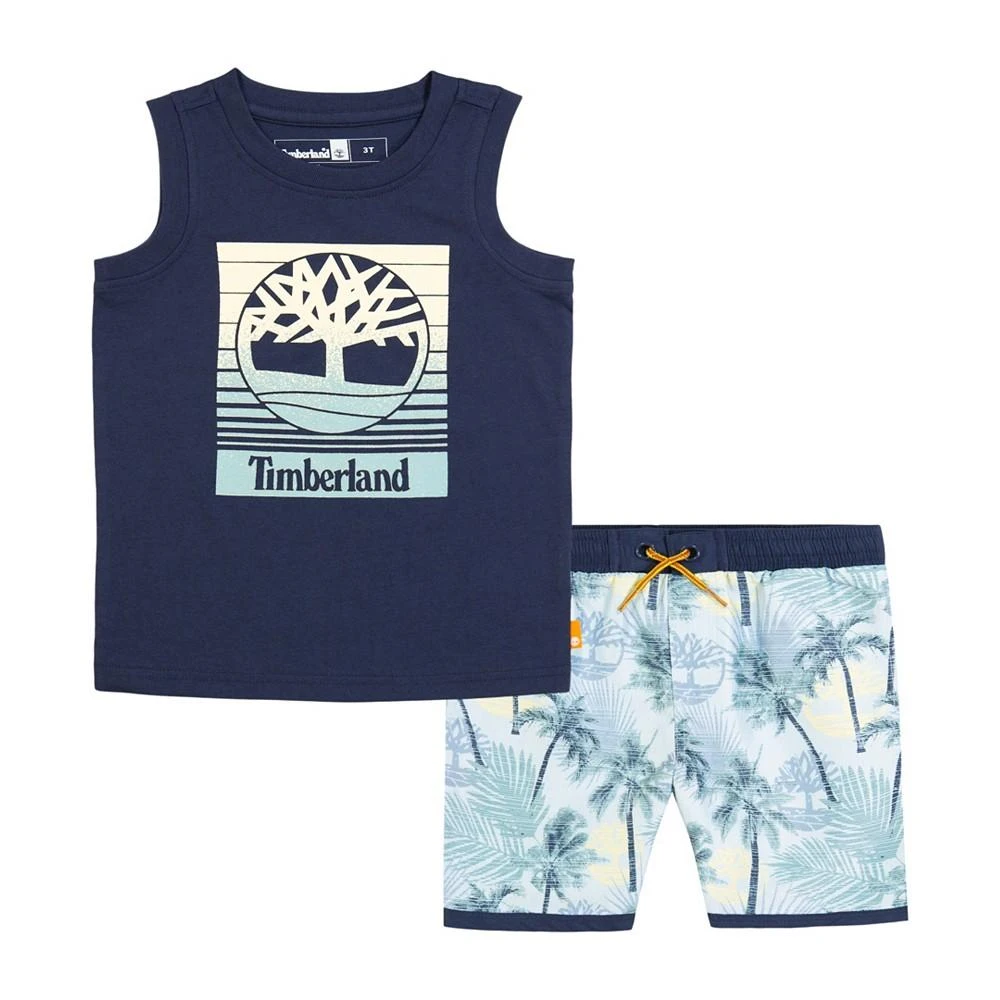 商品Timberland|Baby Boys Logo Muscle T-shirt and Printed Shorts Set, 2 Piece,价格¥112,第1张图片