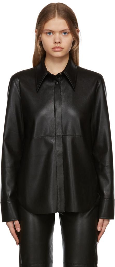 Black Naum Vegan Leather Shirt商品第1张图片规格展示