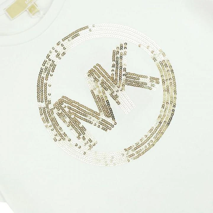 商品Michael Kors|White Short Sleeve Sequin Logo T Shirt,价格¥199,第2张图片详细描述