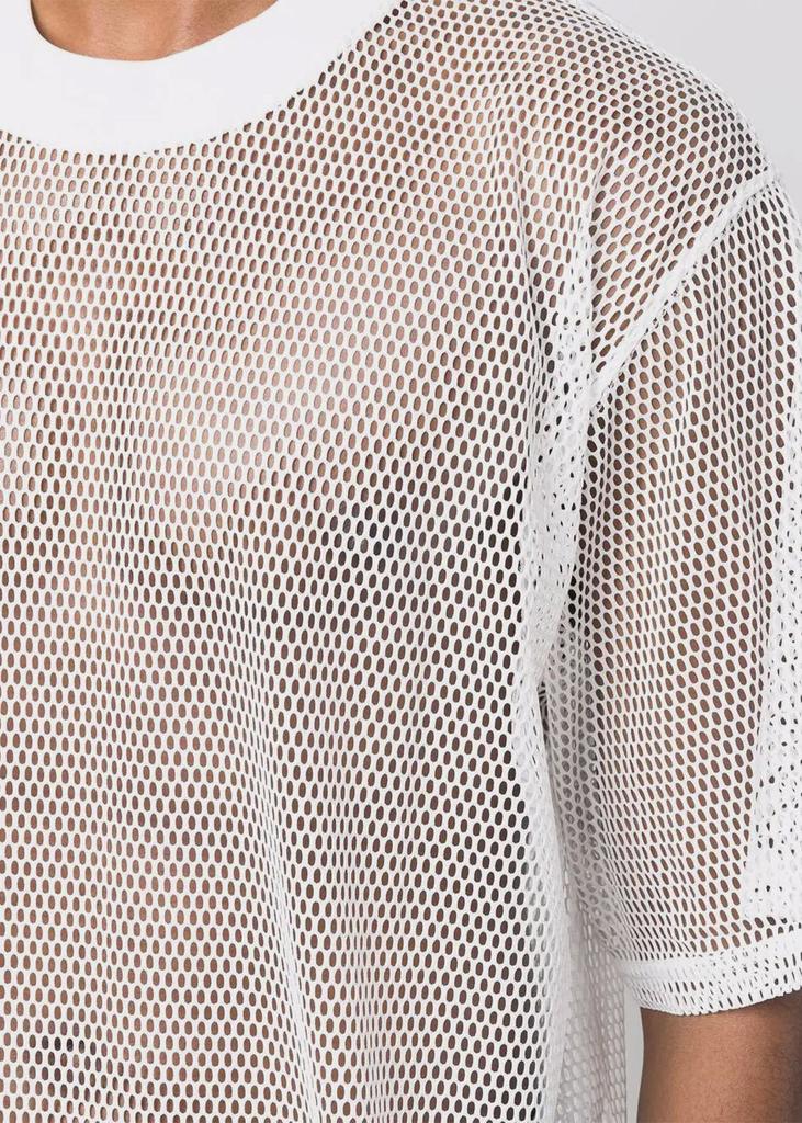 AMI Alexandre Mattiussi White Oversized Mesh T-Shirt商品第4张图片规格展示