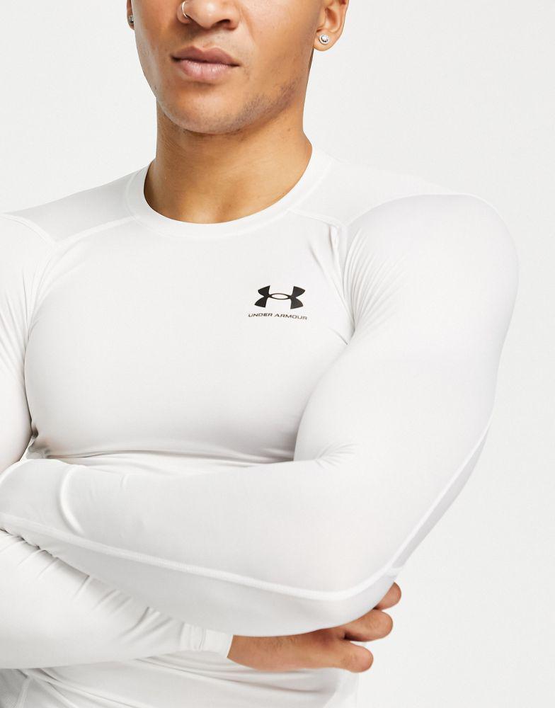 商品Under Armour|Under Armour Training Heat Gear compression long sleeve top in white,价格¥249,第5张图片详细描述