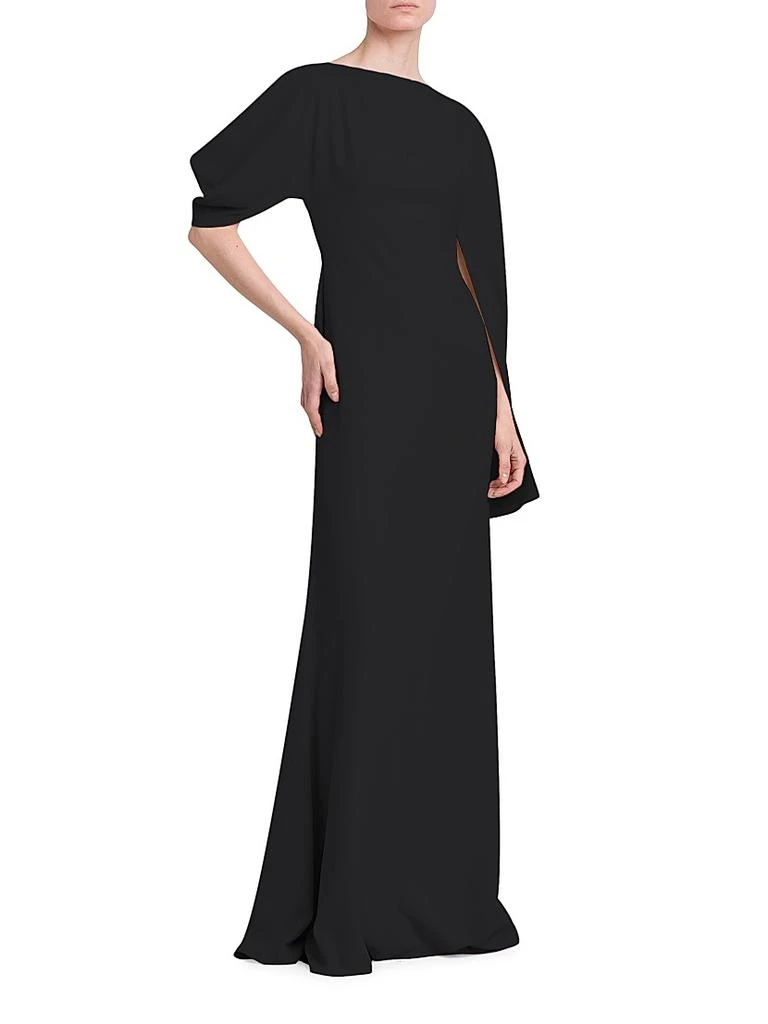 商品Alexander McQueen|Crepe Asymmetric Cape-Sleeve Gown,价格¥8523,第4张图片详细描述