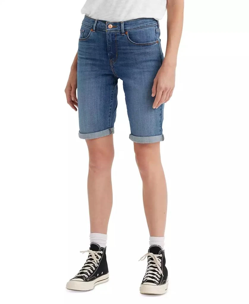 商品Levi's|Women's Stretch Mid Rise Denim Bermuda Shorts,价格¥48,第1张图片