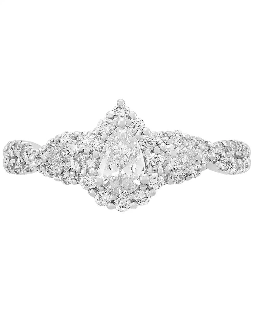 商品Macy's|Diamond Pear Three Stone Engagement Ring (1 ct. t.w.) in 14k White Gold,价格¥42657,第3张图片详细描述