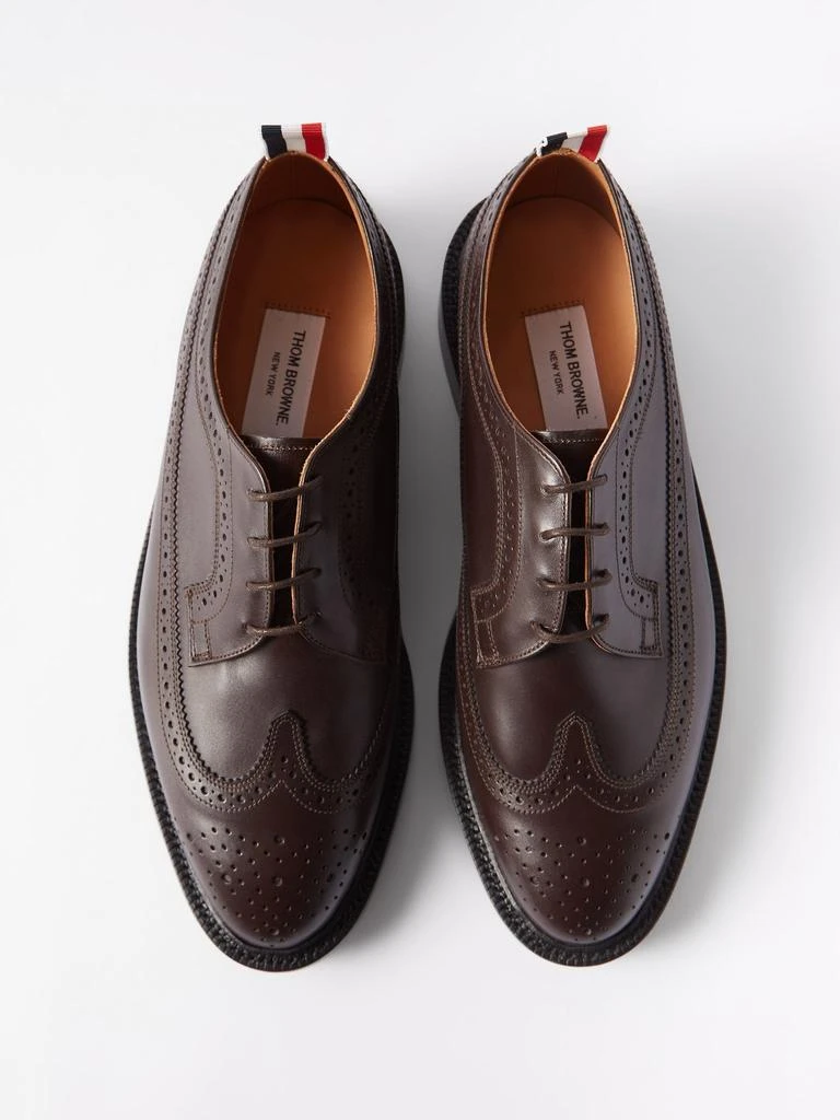 商品Thom Browne|Tricolour-trim leather longwing brogues,价格¥5198,第3张图片详细描述