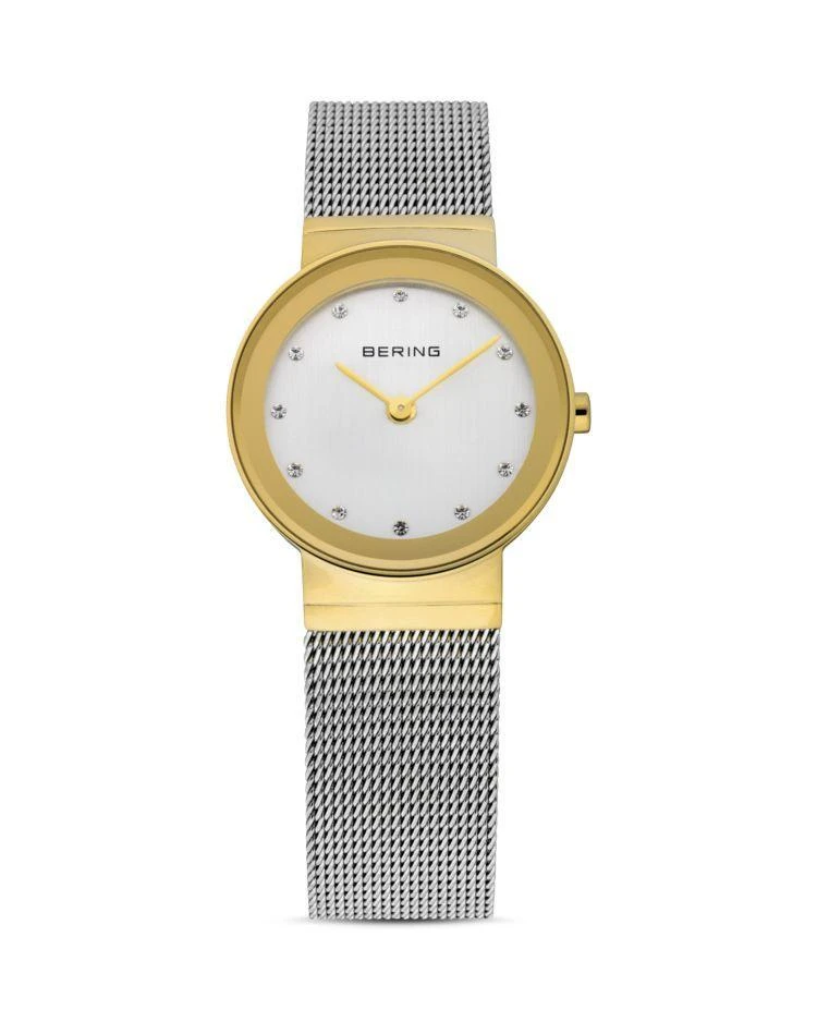 商品Bering|Classic Two-Tone Mesh Strap Watch, 26mm,价格¥957,第1张图片