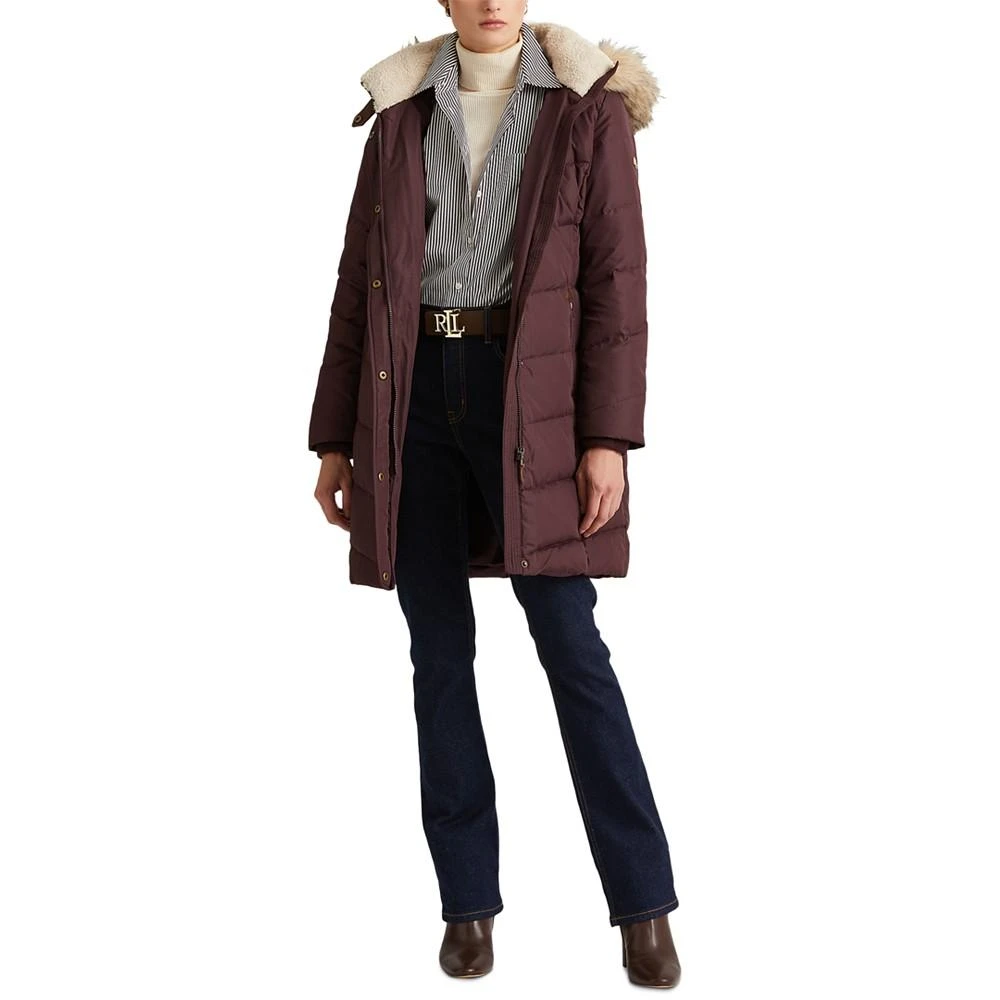 商品Ralph Lauren|Women's Faux-Fur-Trim Hooded Down Puffer Coat, Created for Macy's,价格¥1418,第3张图片详细描述