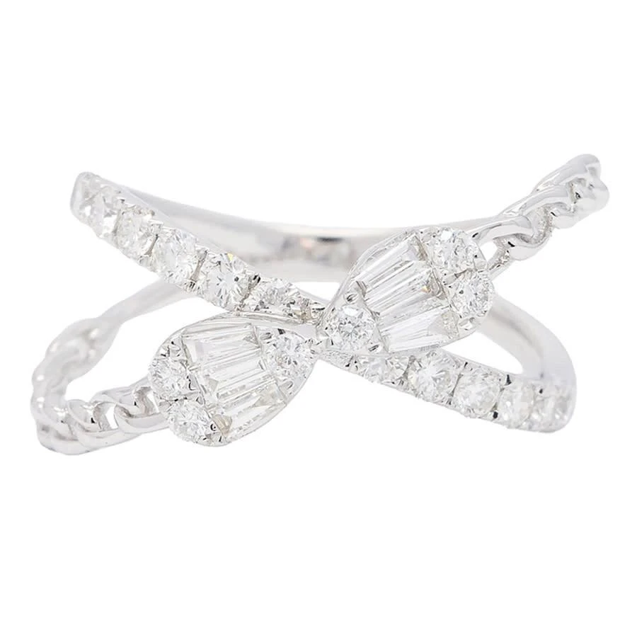 商品J Collection|New J Collection Fine Jewellery Ring W / Diamond18 Rddi 0.46 Ct6 Tpditapc 0.15 Ct18kw 3.42 Gm 18kt White Gold Silver,价格¥10125,第1张图片