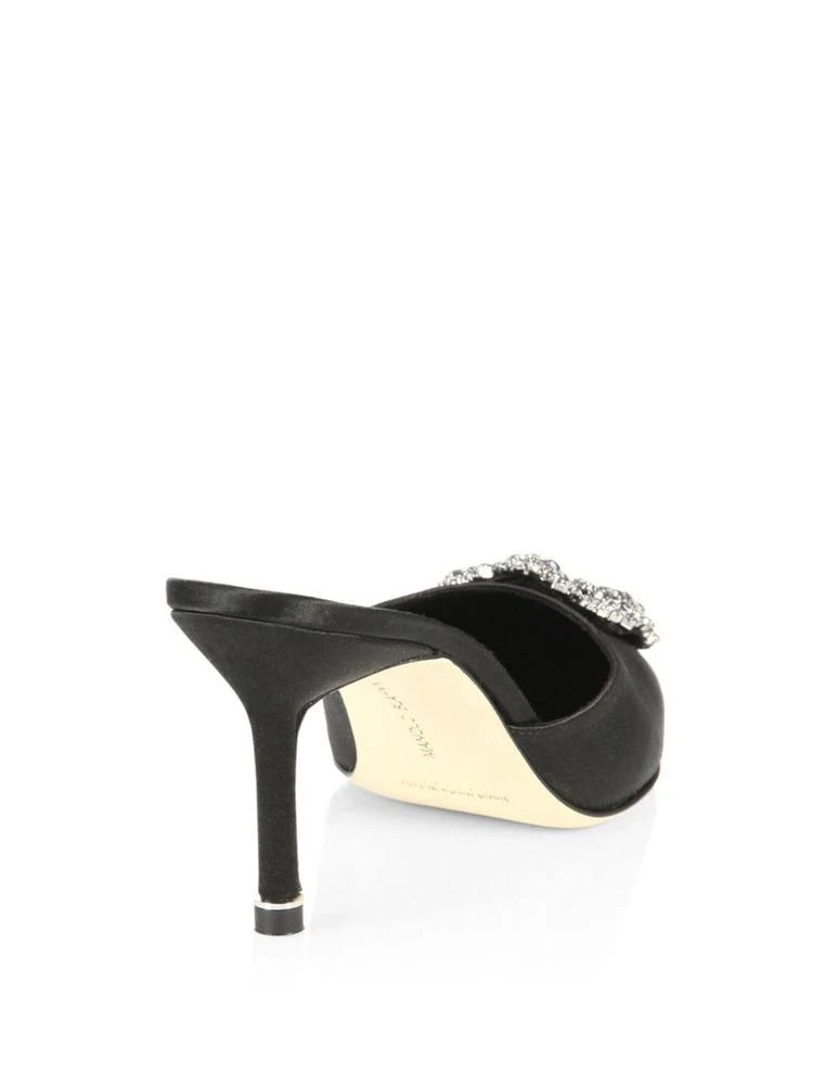 商品Manolo Blahnik|Manolo Blahnik - Hangisi 70 Embellished Satin Mules,价格¥5001,第2张图片详细描述