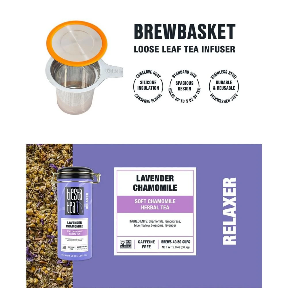 商品Tiesta Tea|Lavender Chamomile Loose Leaf Tea and Brewbasket Set, 2 Piece,价格¥179,第2张图片详细描述