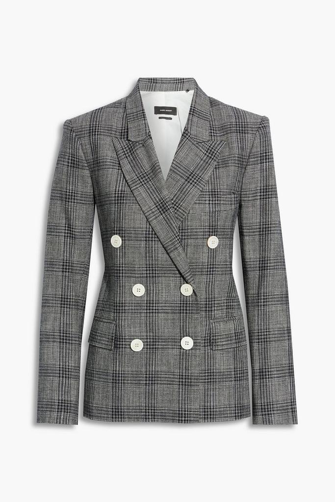 商品Isabel Marant|Double-breasted Prince of Wales checked cotton-blend tweed blazer,价格¥3461,第5张图片详细描述