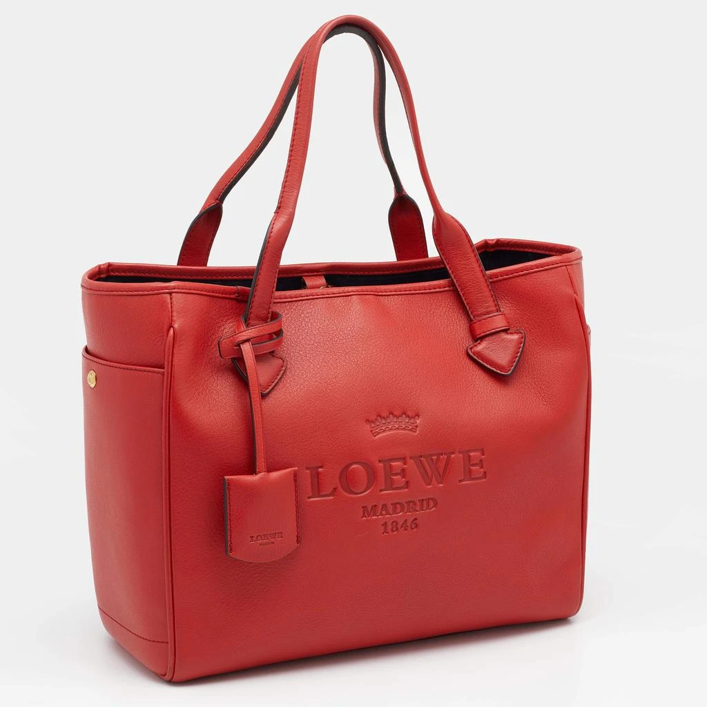 商品[二手商品] Loewe|Loewe Red Leather Heritage Tote,价格¥2112,第3张图片详细描述