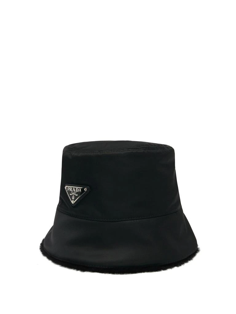 商品Prada|Triangle logo-plaque Re-Nylon bucket hat,价格¥3879,第1张图片