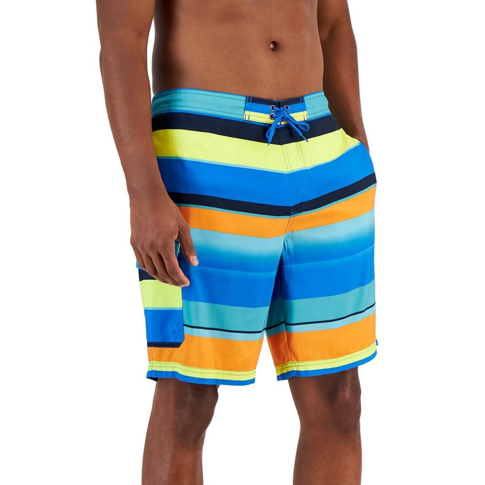 商品Club Room|Men's Chroma Stripe E-Board Swim Trunks, Created for Macy's,价格¥50,第1张图片