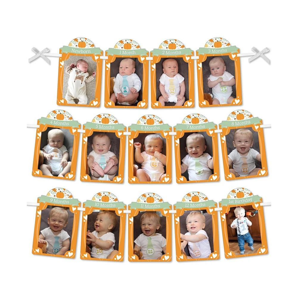 商品Big Dot of Happiness|1st Birthday Little Pumpkin - DIY Fall First Birthday Party Decor - 1-12 Monthly Picture Display - Photo Banner,价格¥119,第1张图片