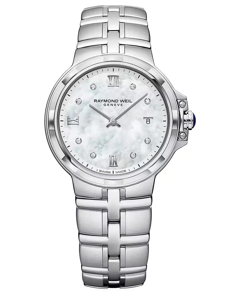 商品Raymond Weil|Women's Swiss Parsifal Diamond-Accent Stainless Steel Bracelet Watch 30mm,价格¥15206,第1张图片