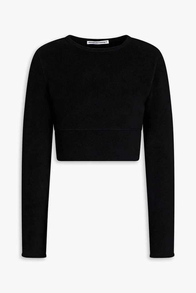 商品Alexander Wang|Cropped logo-embroidered fleece top,价格¥669,第1张图片