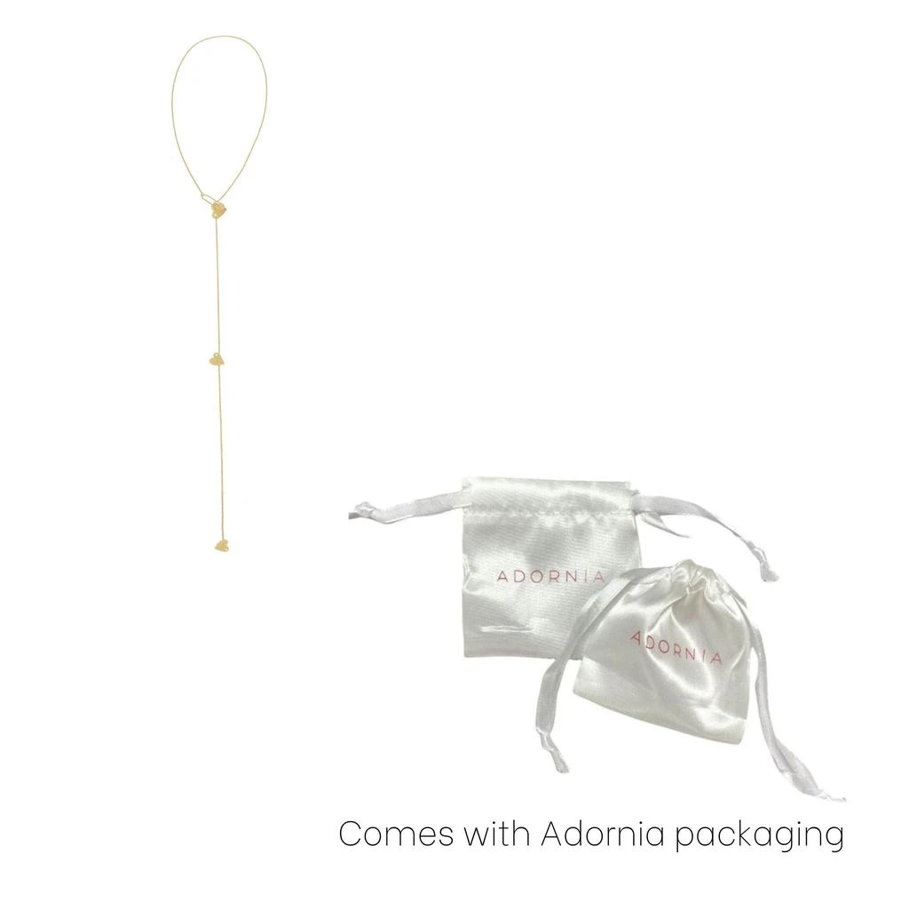 商品ADORNIA|Heart Safety Pin Lariat Necklace gold,价格¥109,第4张图片详细描述