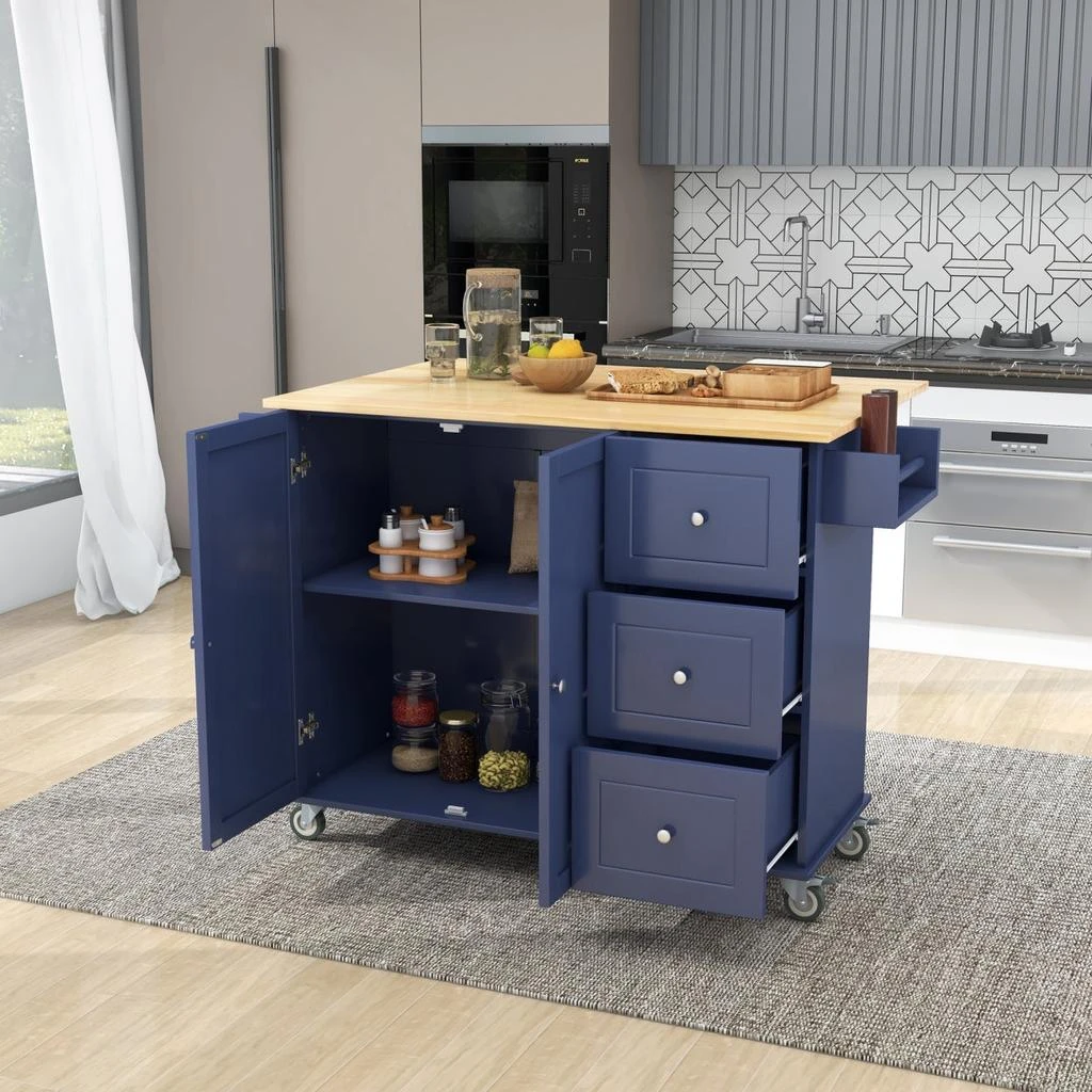 商品Simplie Fun|Rolling Mobile Kitchen Island,价格¥3596,第2张图片详细描述