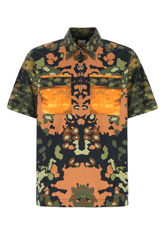 商品Burberry|Burberry Camouflage Printed Short-Sleeve Shirt,价格¥2182,第1张图片