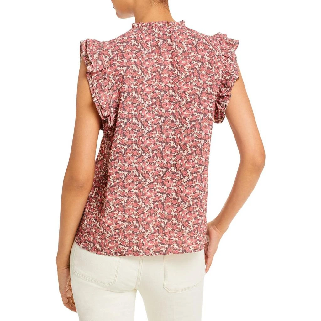 商品AQUA|Aqua Womens Floral Textured Peasant Top,价格¥77,第2张图片详细描述