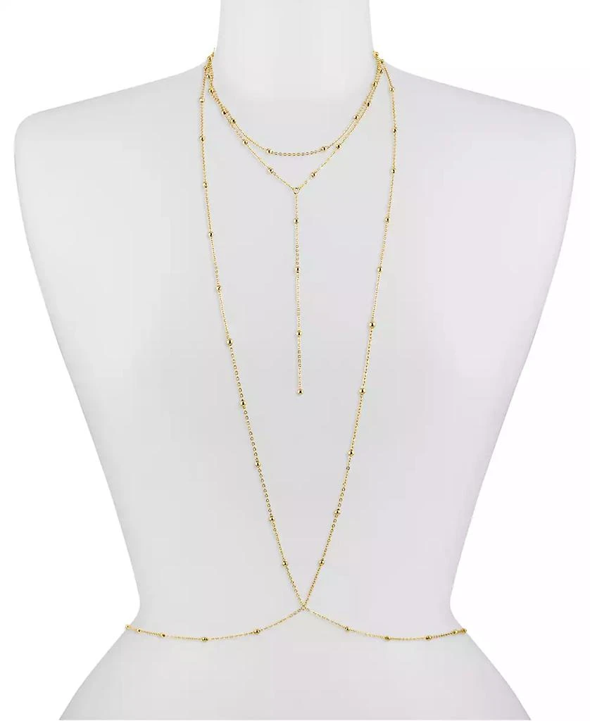 商品OMA THE LABEL|18k Gold-Plated Dainty Bead Layered Body Chain,价格¥616,第2张图片详细描述