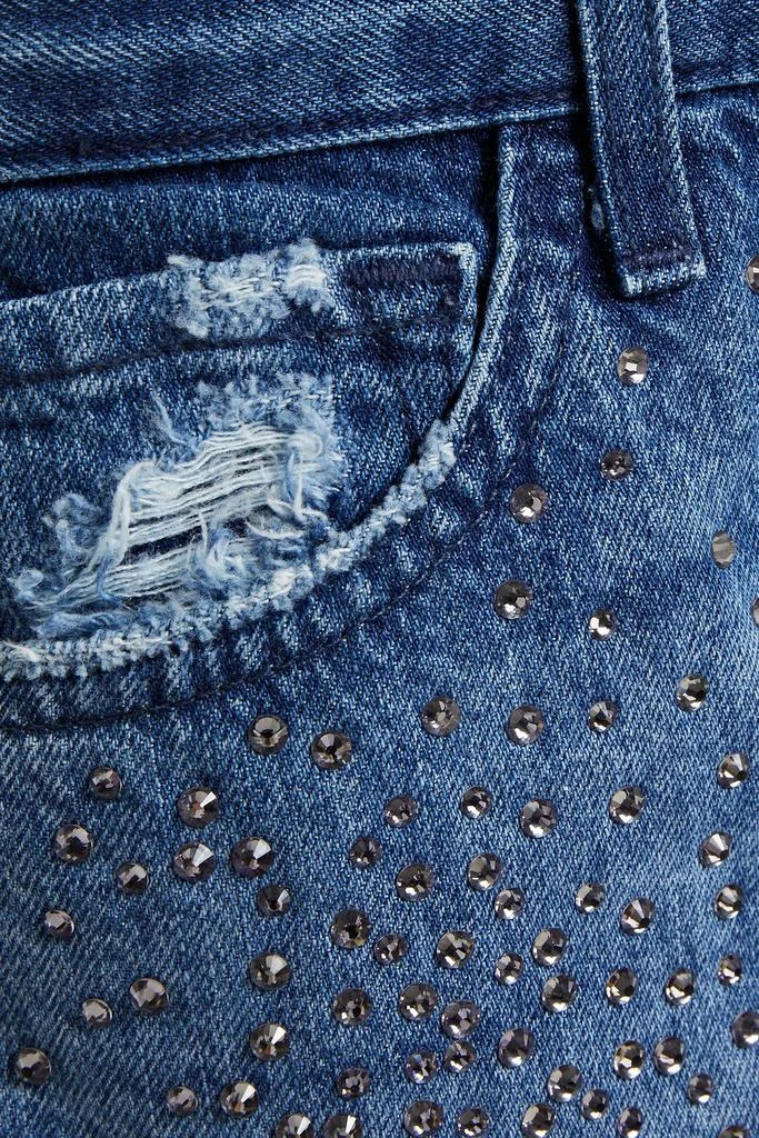 商品J Brand|Jules crystal-embellished distressed high-rise straight-leg jeans,价格¥568,第2张图片详细描述