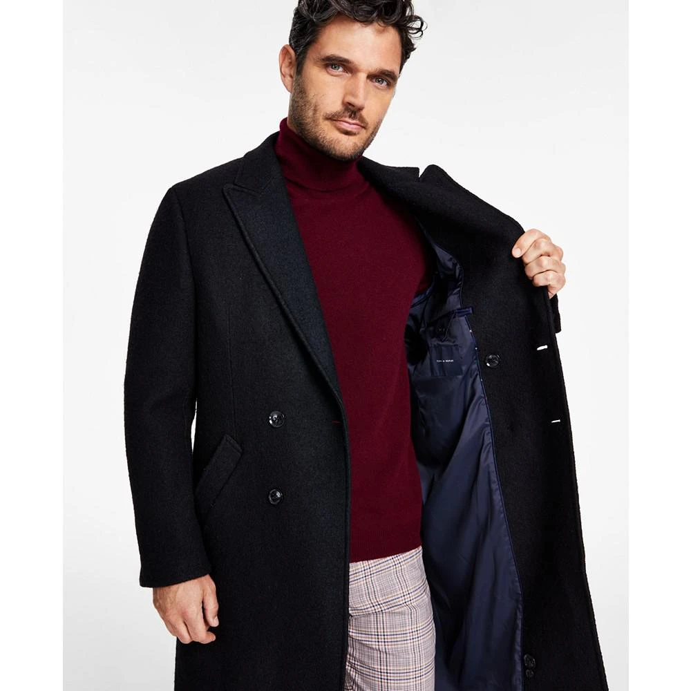 商品Tommy Hilfiger|Men's Modern-Fit Solid Double-Breasted Overcoat,价格¥1382,第4张图片详细描述