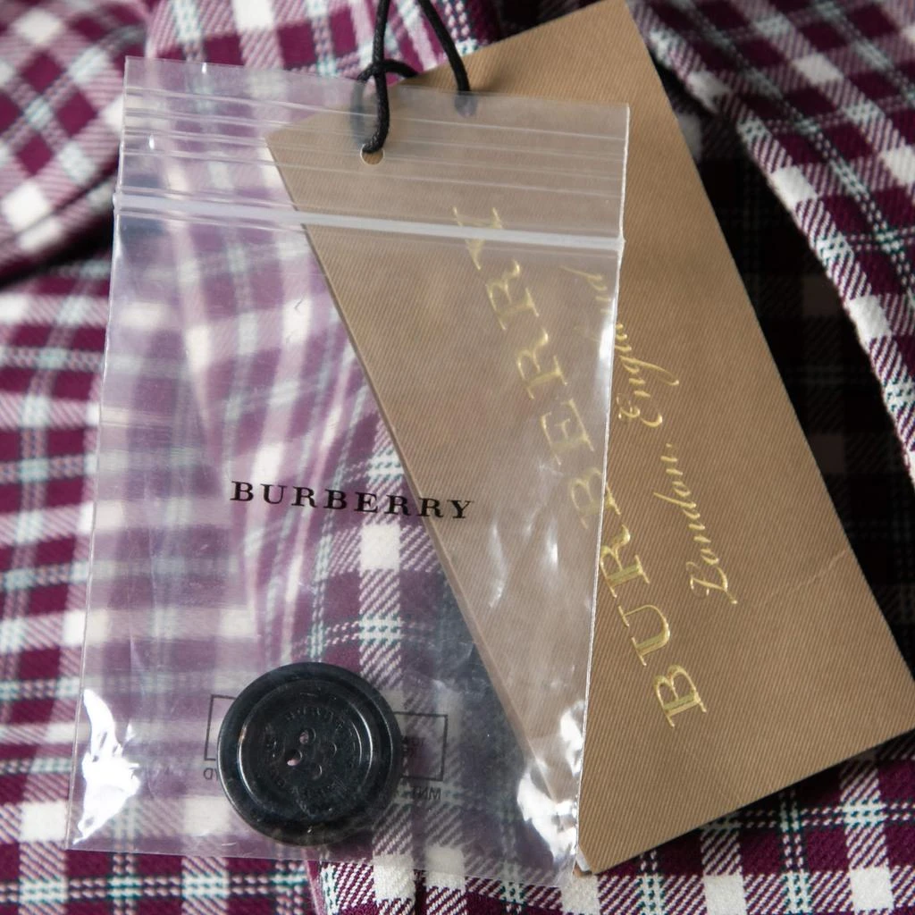 Burberry Burgundy Checkered Cotton Jacket S 商品