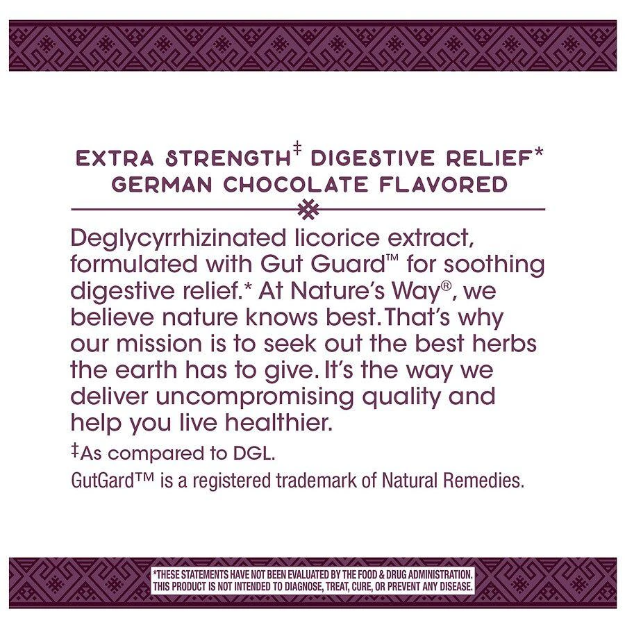 商品Enzymatic Therapy|DGL Ultra Extra Strength Digestive Relief Chewable Tablets, Chocolate Flavored German Chocolate,价格¥134,第2张图片详细描述