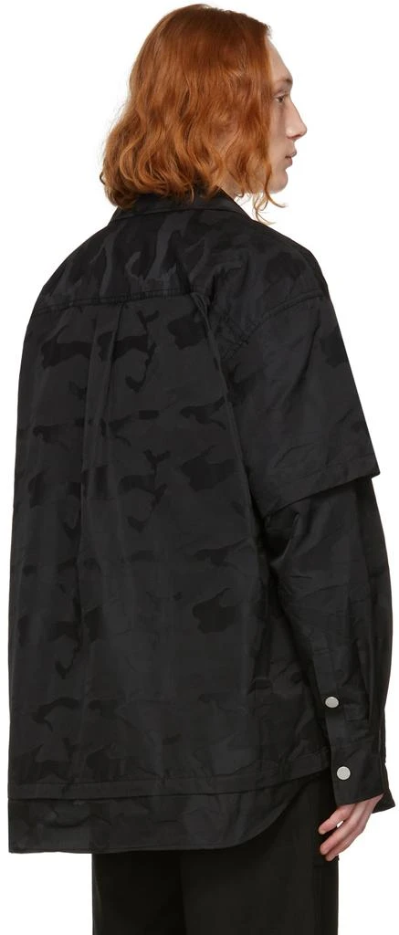 商品Feng Chen Wang|Black Camouflage Imprint Shirt,价格¥1140,第3张图片详细描述