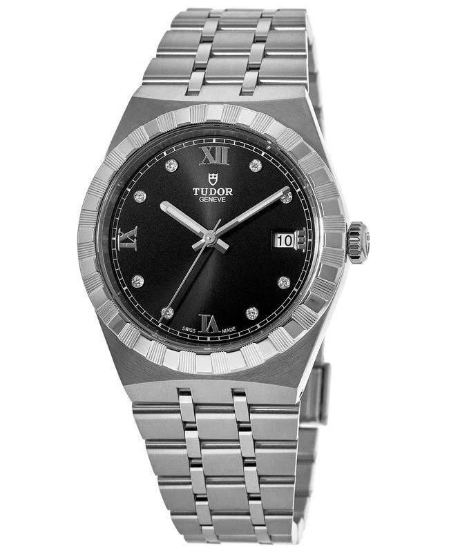 商品Tudor|Tudor Royal Black Diamond Dial Stainless Steel Unisex Watch M28500-0004,价格¥24862,第1张图片