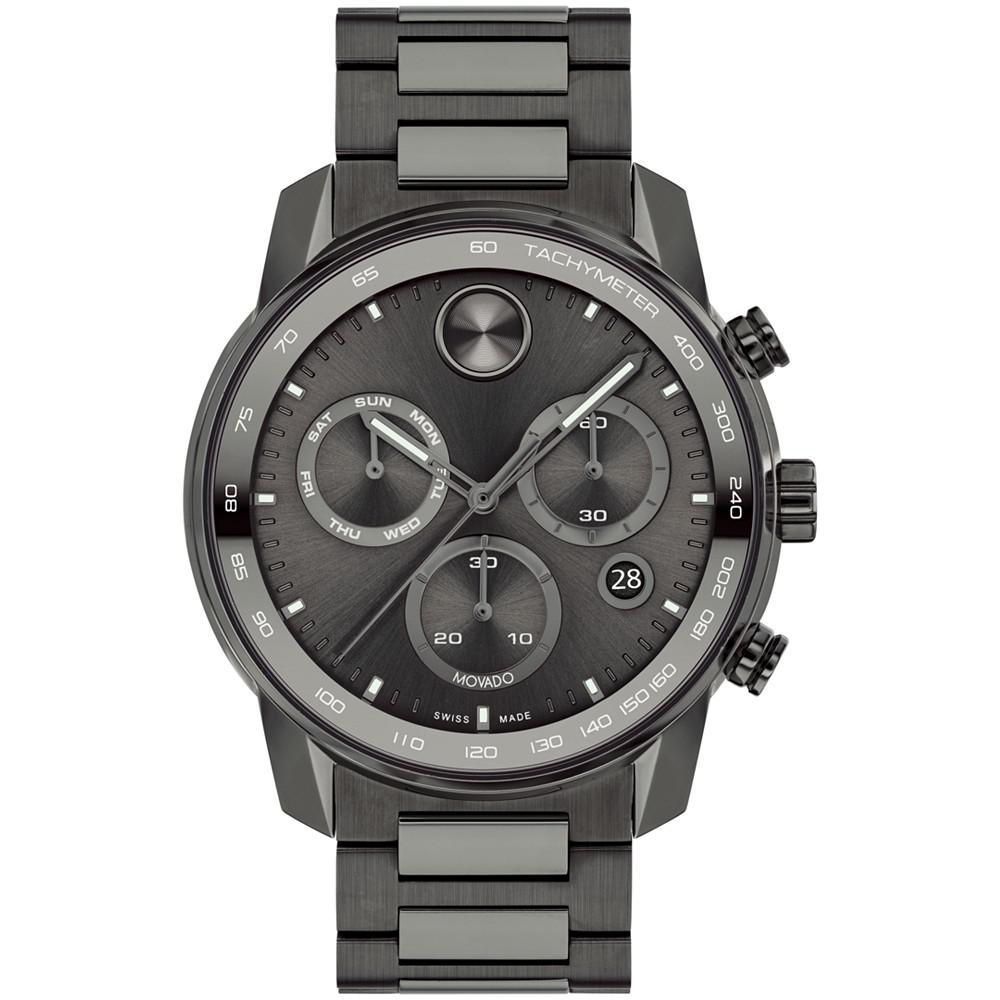 商品Movado|Men's Bold Verso Gunmetal Ionic Plated Steel Bracelet Watch 44mm,价格¥7442,第1张图片