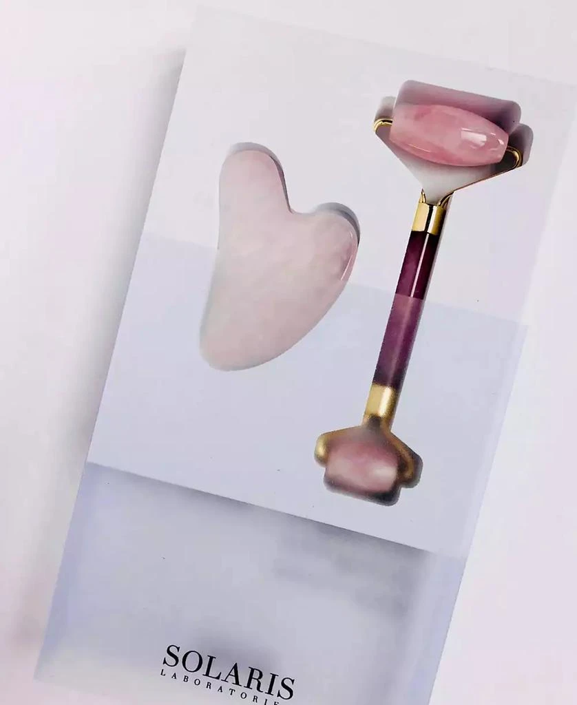 商品Solaris Laboratories NY|Rose Quartz Dermal Roller and Gua Sha 2 Piece Set,价格¥410,第2张图片详细描述
