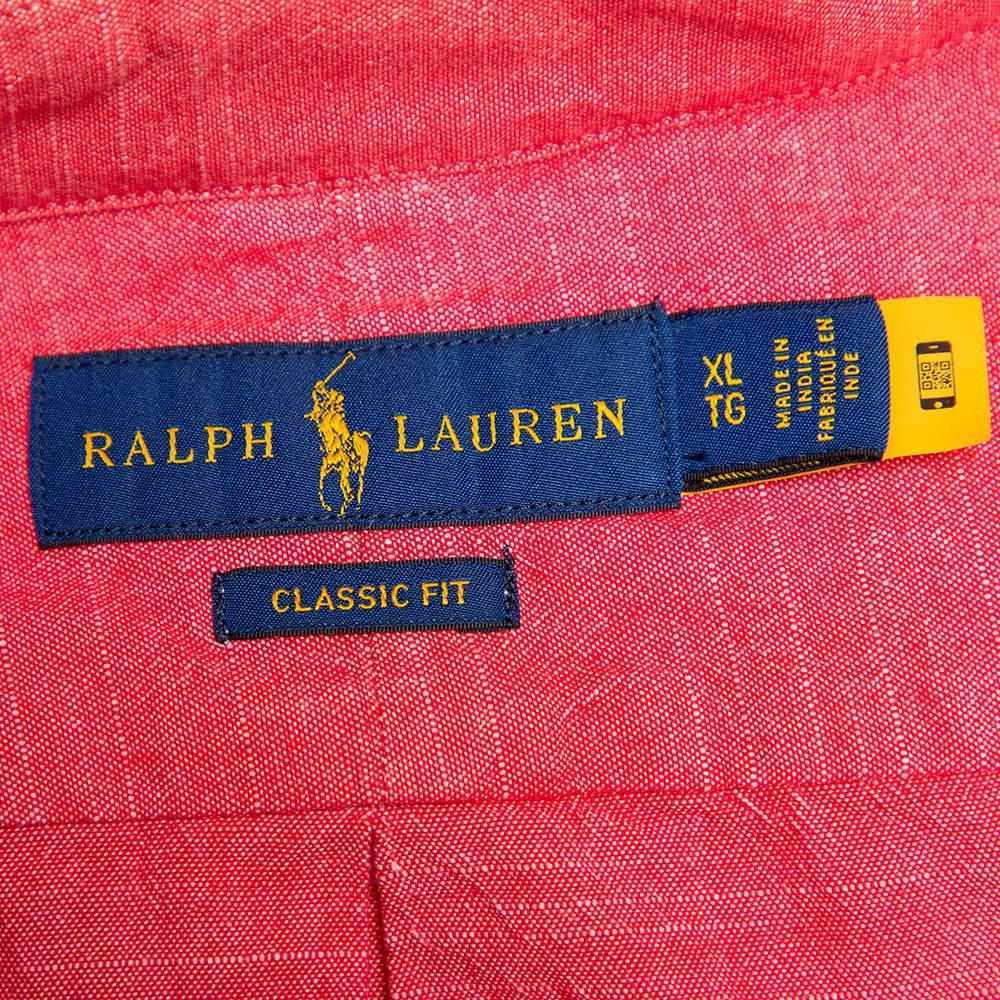 商品[二手商品] Ralph Lauren|Ralph Lauren Pink Cotton Logo Embroidered Button Front Shirt XL,价格¥912,第7张图片详细描述