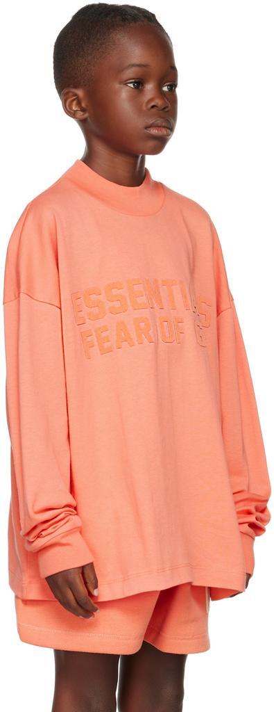 商品Essentials|Kids Pink Logo Long Sleeve T-Shirt,价格¥283,第4张图片详细描述