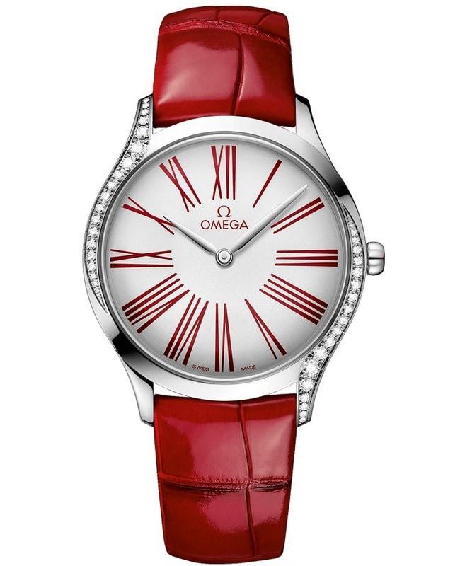 Omega De Ville Tresor White Dial Red Leather Strap Women's Watch 428.18.36.60.04.002商品第1张图片规格展示