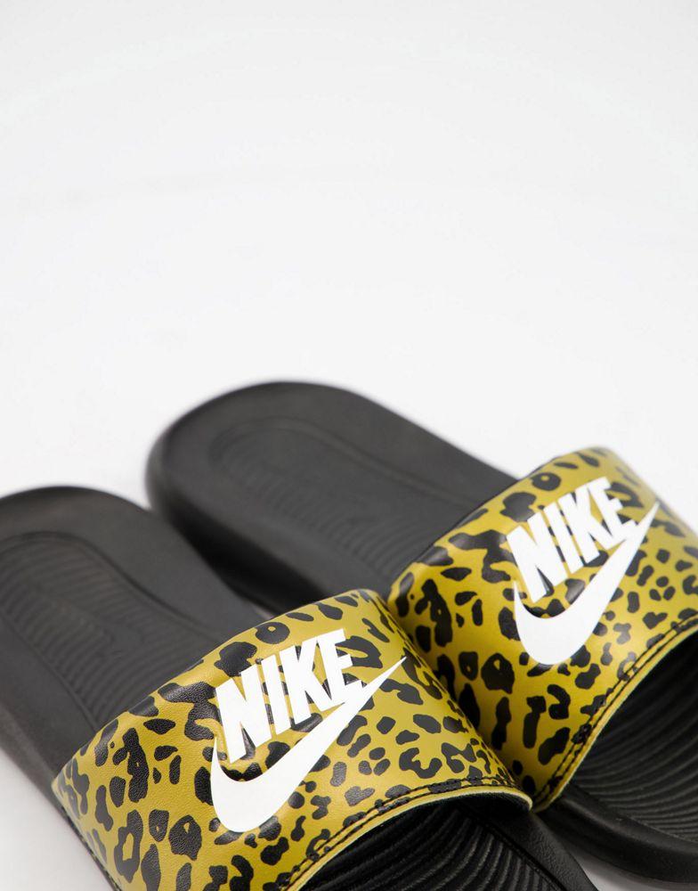 Nike Victori slide in brown leopard print商品第3张图片规格展示