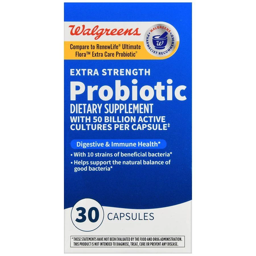 商品Walgreens|Extra Strength Probiotic Capsules (30 days),价格¥224,第2张图片详细描述