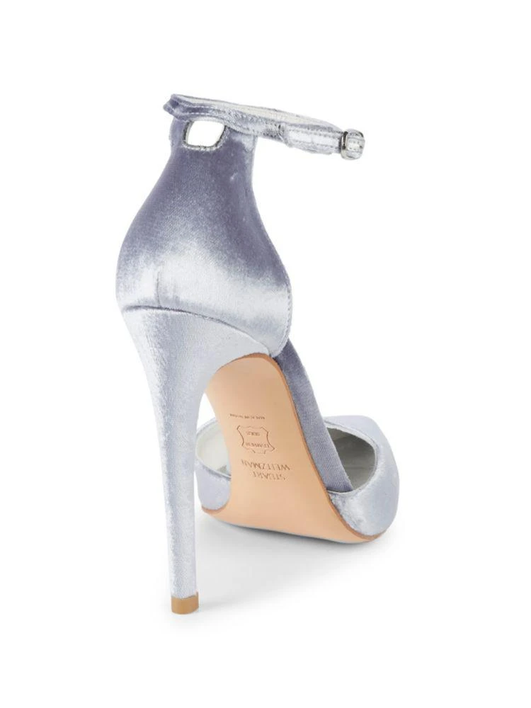 商品Stuart Weitzman|Alterego Velvet Ankle-Strap Pumps,价格¥1104,第2张图片详细描述