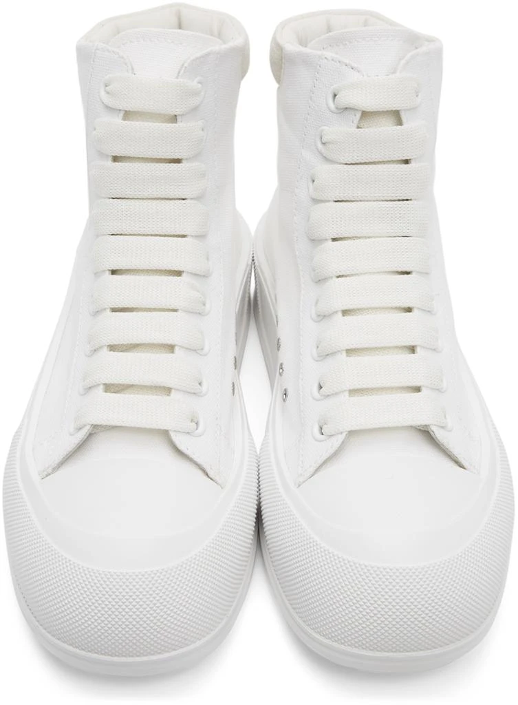 商品Alexander McQueen|White Deck Plimsoll High-Top Sneakers,价格¥1328,第5张图片详细描述