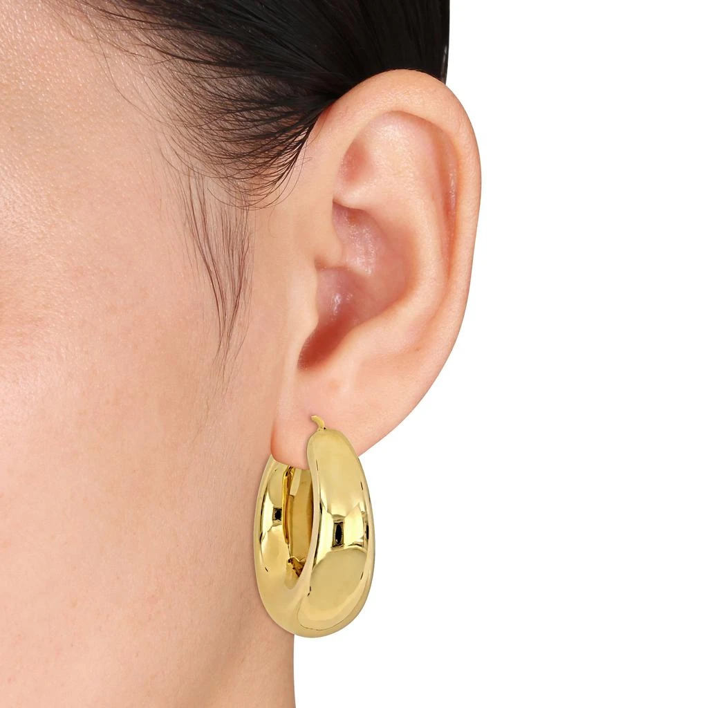 商品Mimi & Max|40 MM Polished Hoop Earrings in Yellow Plated Sterling Silver,价格¥1183,第3张图片详细描述