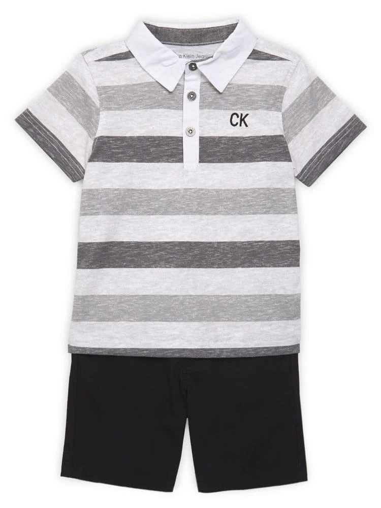 商品Calvin Klein|Little Boy's 2-Piece Polo &amp; Shorts Set,价格¥152,第1张图片