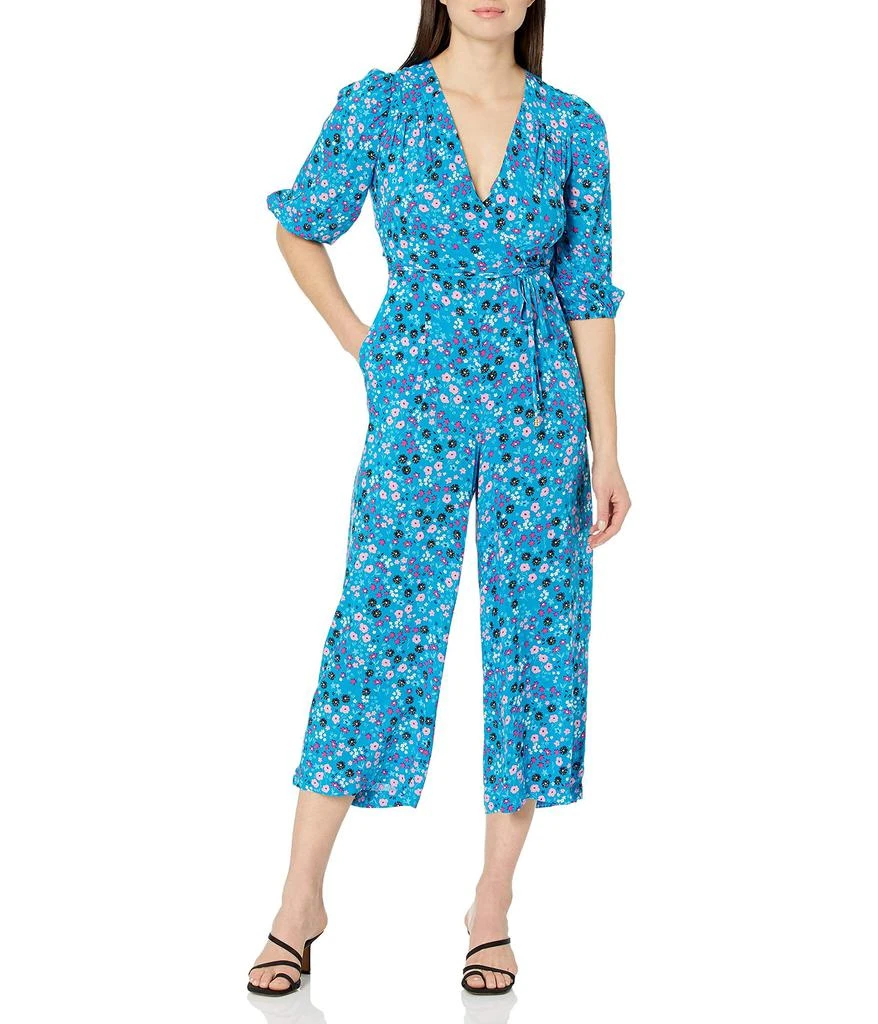 商品Calvin Klein|Womens Short Sleeve Cross Front Neckline Jumpsuit,价格¥613,第1张图片