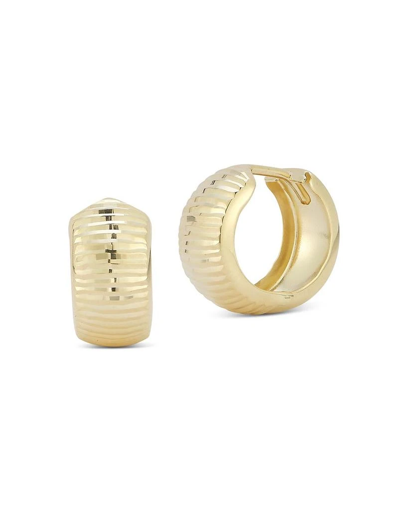 商品Bloomingdale's Fine Collection|14K Yellow Gold Bold Cut Huggie Hoop Earrings,价格¥4727,第1张图片