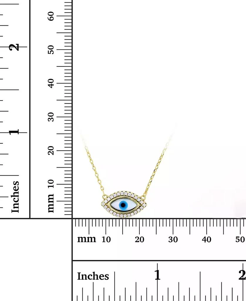 商品Macy's|Cubic Zirconia & Enamel Evil Eye 16"  Pendant Necklace in 14k Gold-Plated Sterling Silver,价格¥172,第3张图片详细描述