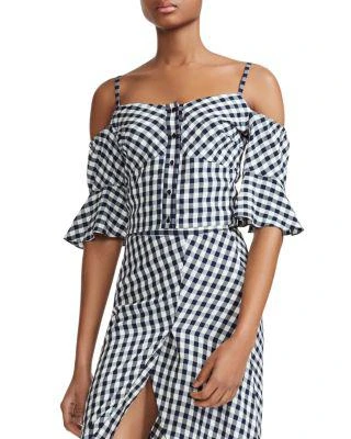 商品Maje|Lapri Cropped Gingham Top,价格¥705,第1张图片