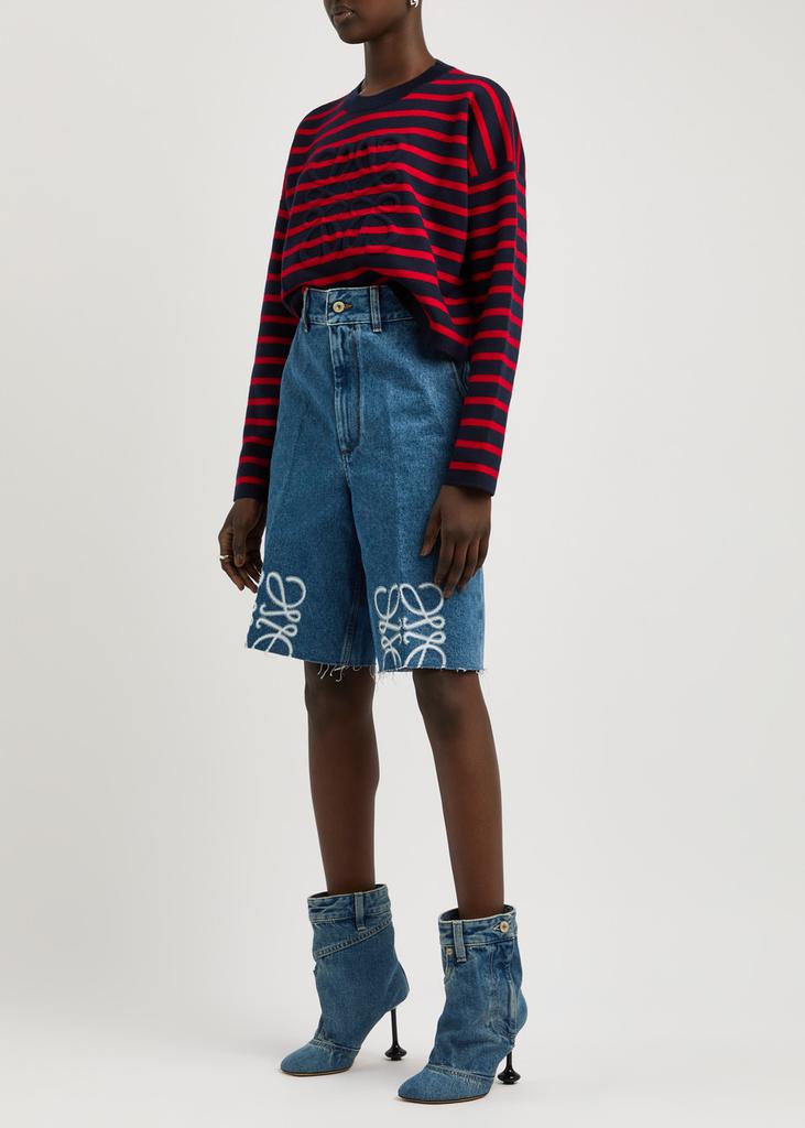 【LOEWE】 Anagram denim Bermuda shorts Anagram denim Bermuda shorts in blue - Loewe | Mytheresa