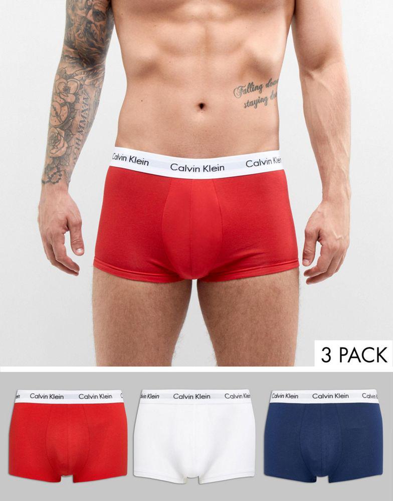 Calvin Klein low rise trunks 3 pack in cotton stretch商品第1张图片规格展示